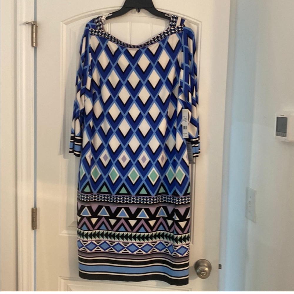 ELIZA J Lattice Pattern Boat Neck, Deep V  Neck Back